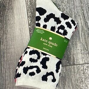 kate spade White Socks with Black Leopard Print